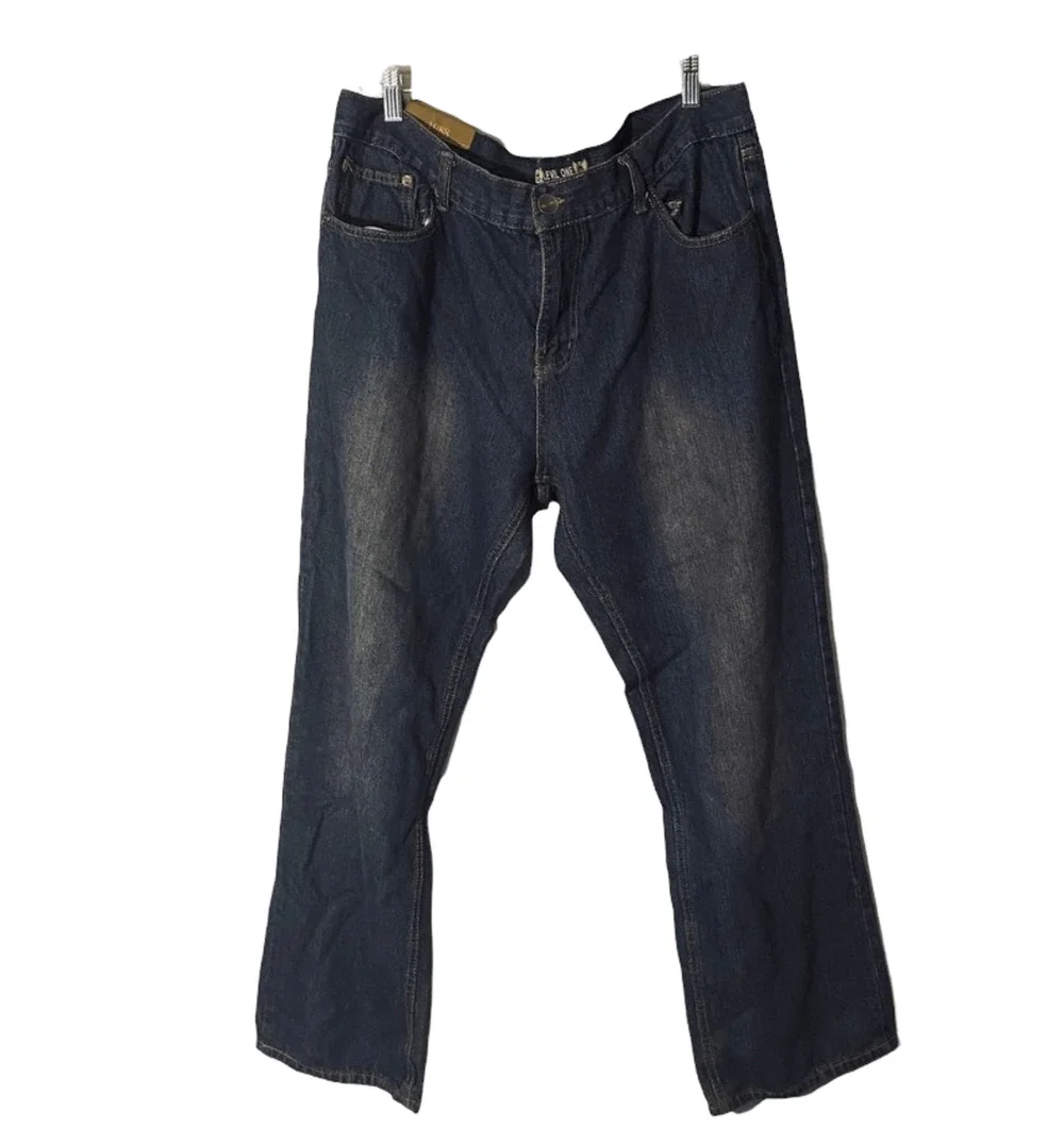 Level One Dark Blue Faded Straight Leg Relaxed Casual Denim Jeans Men Sz 40x32